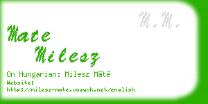mate milesz business card